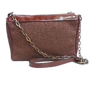 Donald J. Pliner Brown Micro Beaded Crossbody Bag